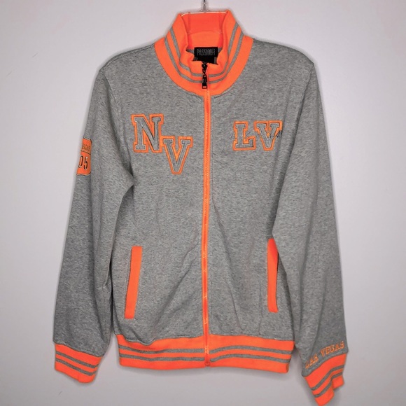 Passion-1 Las Vegas NV Orange Gray Sweatshirt L - Picture 1 of 8